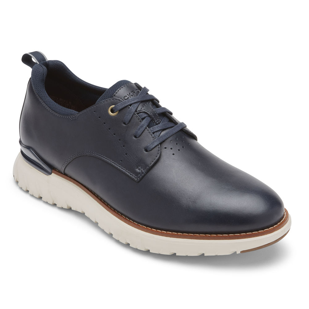 ロック ポート ビジネス シューズ メンズ 青 - Total Motion Sport Plain Toe - SPH371964